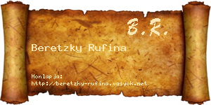 Beretzky Rufina névjegykártya
